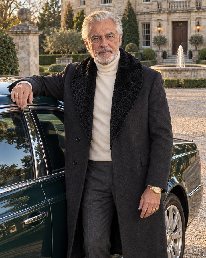 Arkady beside his car in front of one of his houses
